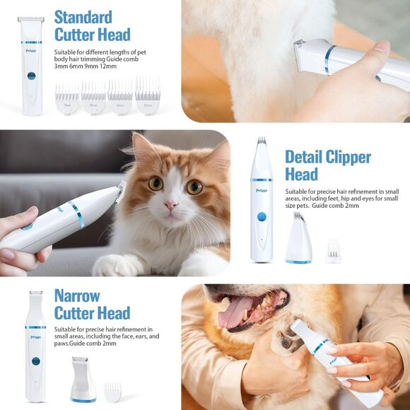 PETYGO 3-in-1 Dog & Cat Grooming Kit - Rechargeable Cordless Dog Hair Clippers - Picture 3 of 5
